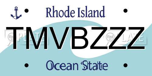 TMVBZZZ Rhode Island License Plate