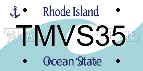 TMVS35 Rhode Island License Plate