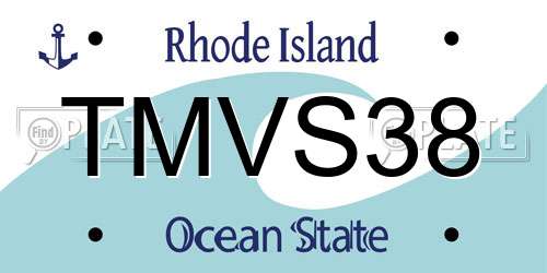 TMVS38 Rhode Island License Plate