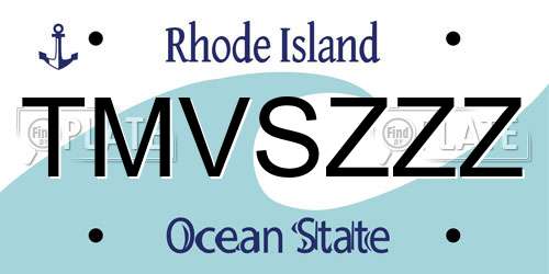 TMVSZZZ Rhode Island License Plate