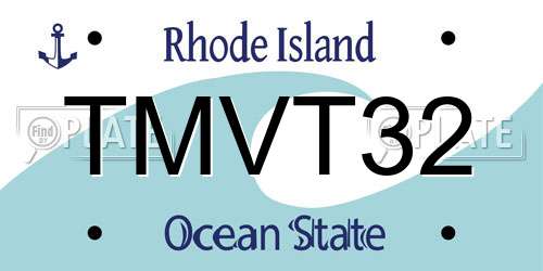 TMVT32 Rhode Island License Plate