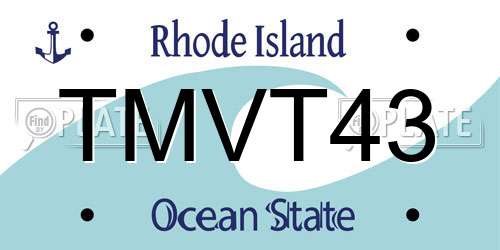TMVT43 Rhode Island License Plate