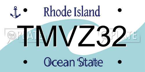 TMVZ32 Rhode Island License Plate