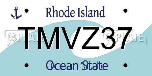 TMVZ37 Rhode Island License Plate
