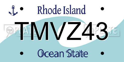 TMVZ43 Rhode Island License Plate