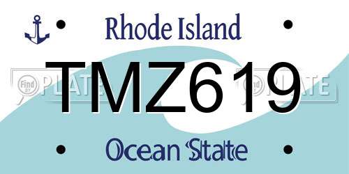 TMZ619 Rhode Island License Plate