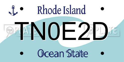 TN0E2D Rhode Island License Plate