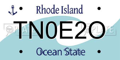 TN0E2O Rhode Island License Plate