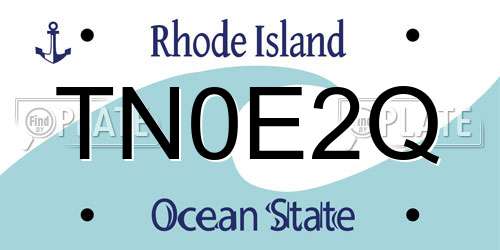 TN0E2Q Rhode Island License Plate
