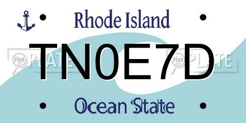 TN0E7D Rhode Island License Plate