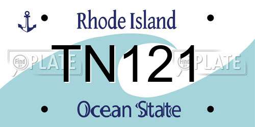 TN121 Rhode Island License Plate