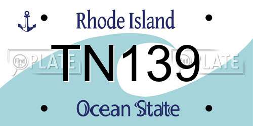 TN139 Rhode Island License Plate