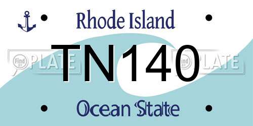 TN140 Rhode Island License Plate