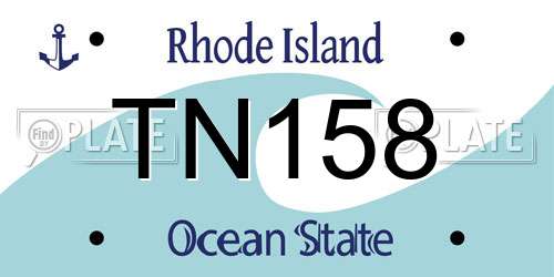 TN158 Rhode Island License Plate
