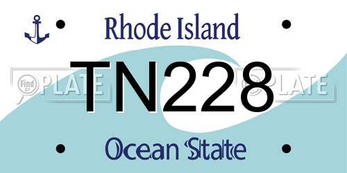 TN228 Rhode Island License Plate