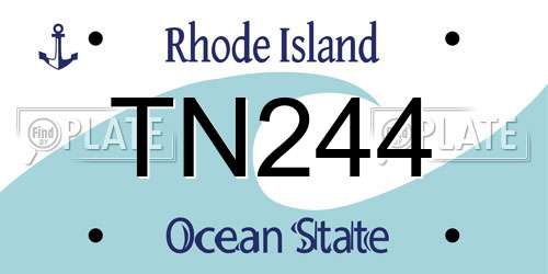 TN244 Rhode Island License Plate