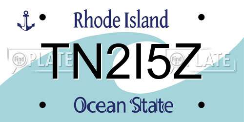 TN2I5Z Rhode Island License Plate
