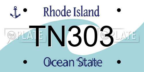 TN303 Rhode Island License Plate