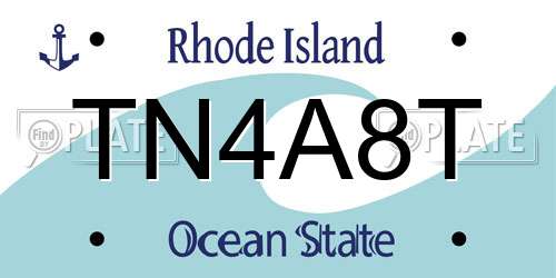 TN4A8T Rhode Island License Plate