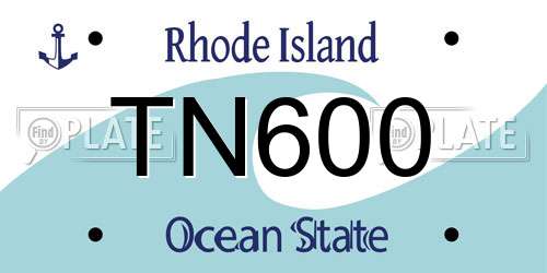 TN600 Rhode Island License Plate