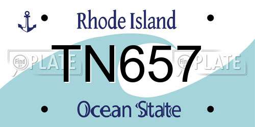 TN657 Rhode Island License Plate