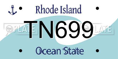 TN699 Rhode Island License Plate