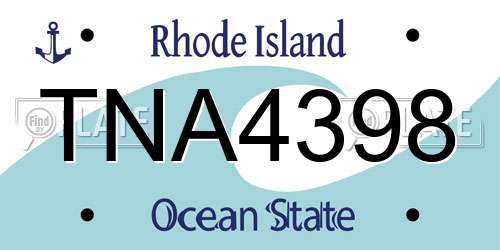 TNA4398 Rhode Island License Plate
