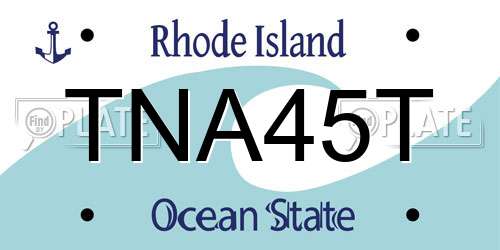 TNA45T Rhode Island License Plate