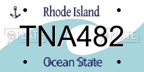 TNA482 Rhode Island License Plate