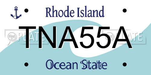 TNA55A Rhode Island License Plate