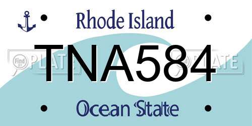 TNA584 Rhode Island License Plate
