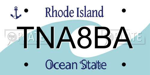 TNA8BA Rhode Island License Plate