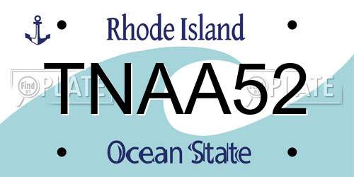 TNAA52 Rhode Island License Plate