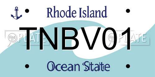 TNBV01 Rhode Island License Plate
