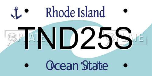 TND25S Rhode Island License Plate