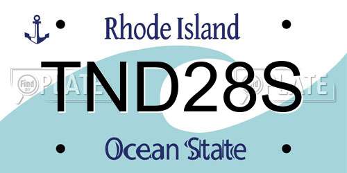 TND28S Rhode Island License Plate