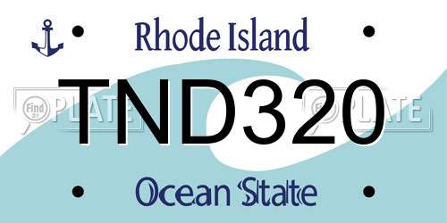 TND320 Rhode Island License Plate