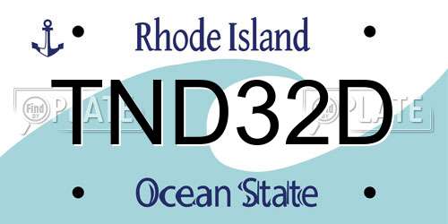 TND32D Rhode Island License Plate
