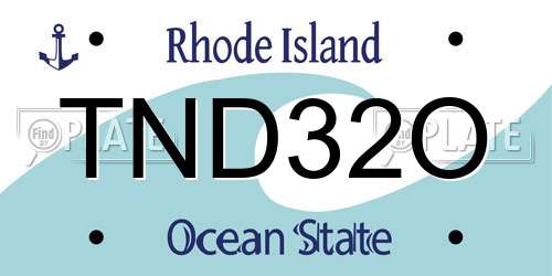 TND32O Rhode Island License Plate