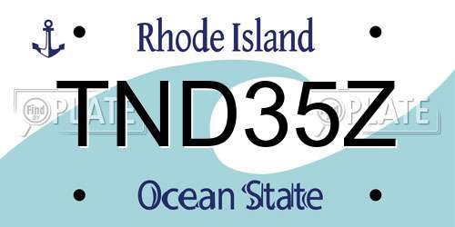 TND35Z Rhode Island License Plate