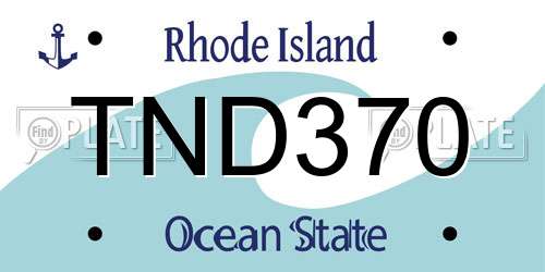 TND370 Rhode Island License Plate
