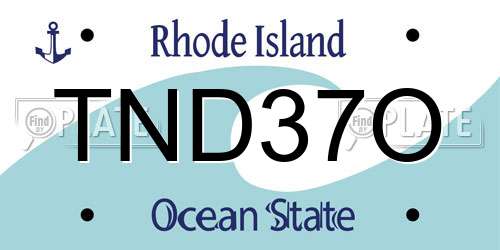 TND37O Rhode Island License Plate