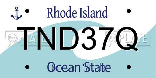 TND37Q Rhode Island License Plate