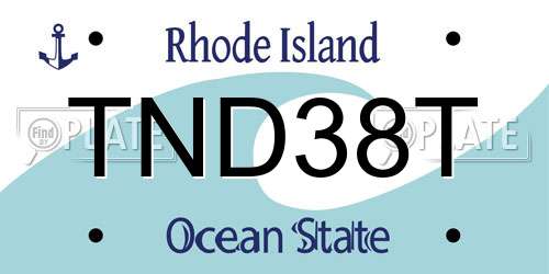 TND38T Rhode Island License Plate