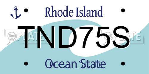 TND75S Rhode Island License Plate
