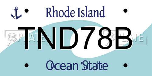 TND78B Rhode Island License Plate