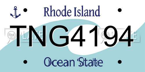 TNG4194 Rhode Island License Plate