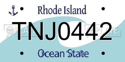 TNJ0442 Rhode Island License Plate