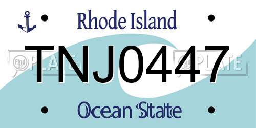 TNJ0447 Rhode Island License Plate