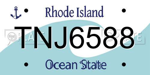TNJ6588 Rhode Island License Plate